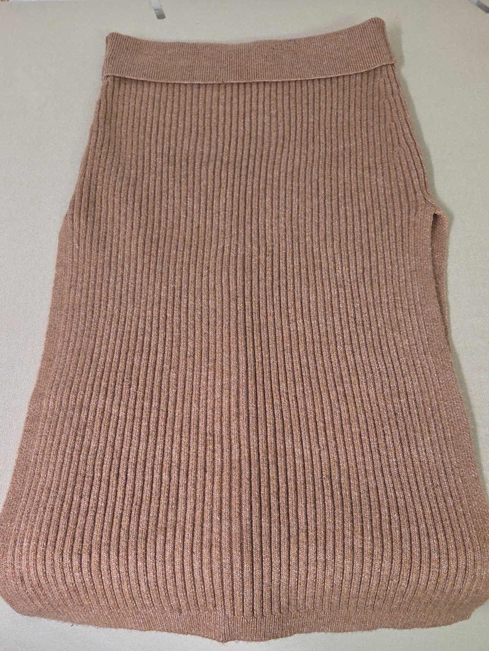 Free People Ribbed  Sweater Midi Skirt in Taupe Size Med